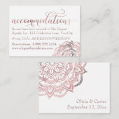 Rose Gold Mandala Weiße Unterkünfte Beilage Karte (Vorne/Hinten)