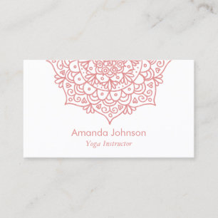 Rose Gold Mandala Yoga Instructor Business Card Visitenkarte