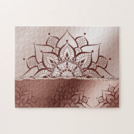 Rose Gold Mandala Yoga Zen Puzzle
