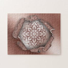 Rose Gold Mandala Yoga Zen Puzzle