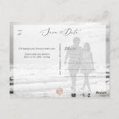 Rose Gold Map, jedes Ziel Save the Date Postkarte (Rückseite)