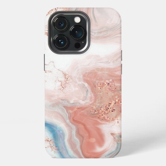 Rose Gold marbig iPhone Hülle (Hinten)