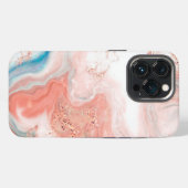 Rose Gold marbig iPhone Hülle (Rückseite (Horizontal))