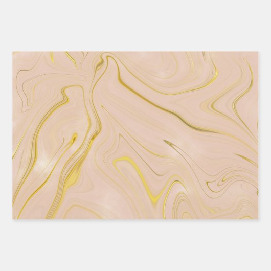 Rose Gold Marble Agate Glitzer Geschenkpapier Set (Vorderseite 2)