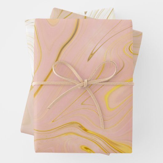 Rose Gold Marble Agate Glitzer Geschenkpapier Set (Beispiel)