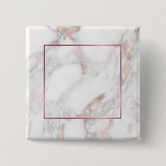 Rose Gold Marble benutzerdefinierte Elegant Blank Button (Vorderseite)