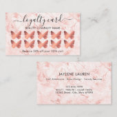 Rose Gold Marble Butterfly Treuekarte Visitenkarte (Vorne/Hinten)