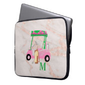 Rose Gold Marble Chic Golf Gal Laptopschutzhülle (Vorderseite Links)