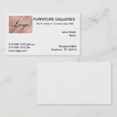 Rose Gold Marble Classic Logo Visitenkarte (Vorne/Hinten)
