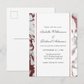 Rose Gold Marble Classic Typografy Wedding Einladungspostkarte (Vorne/Hinten)