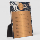 Rose gold marble copper hair salon services list fotoplatte (Seite)