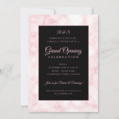 Rose Gold Marble Corporate Grand Opening Black  Einladung (Vorderseite)