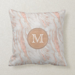 Rose Gold Marble Custom Monogram Kissen
