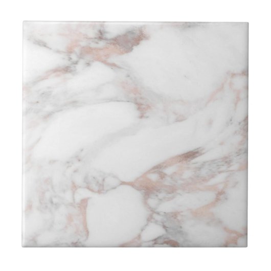 Rose Gold Marble Custom Template Trendy Elegant Fliese (Vorderseite)