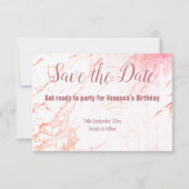 ROSE GOLD MARBLE DESIGN SAVE THE DATE RSVP KARTE (Vorderseite)
