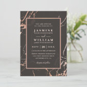 Rose Gold Marble Elegant Modern QR Code Wedding Einladung (Stehend Vorderseite)