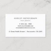 Rose Gold Marble Event Planner Visitenkarte (Rückseite)