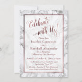 Rose Gold Marble feiert mit US Empfang-Only Einladung (Vorderseite)