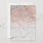 Rose Gold Marble Geburtstagsparty Einladung (Rückseite)