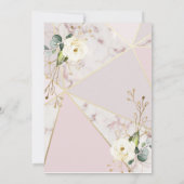 Rose Gold Marble Geometric Eukalyptus Floral Einladung (Rückseite)
