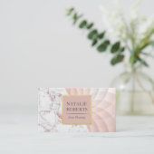 Rose Gold Marble Geometric Lotus Event Planning Visitenkarte (Stehend Vorderseite)