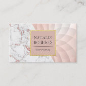Rose Gold Marble Geometric Lotus Event Planning Visitenkarte (Vorderseite)
