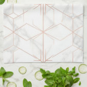 Rose Gold Marble Geometric Pattern Geschirrtuch (Gefaltet)