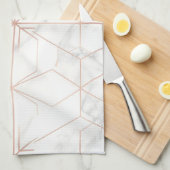 Rose Gold Marble Geometric Pattern Geschirrtuch (Viertel Falte)