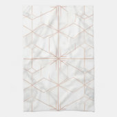 Rose Gold Marble Geometric Pattern Geschirrtuch (Vertikal)