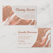 Rose Gold Marble Glitz Visitenkarte (Vorne/Hinten)