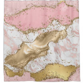 Rose Gold Marble Glitzer Agate Duschvorhang (Vorderseite)