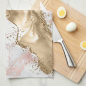 Rose Gold Marble Glitzer Agate Geschirrtuch (Viertel Falte)