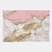 Rose Gold Marble Glitzer Agate Geschirrtuch (Horizontal)