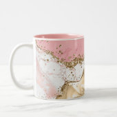 Rose Gold Marble Glitzer Agate Zweifarbige Tasse (Links)