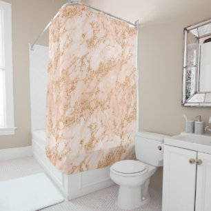 Rose Gold Marble Glitzer Duschvorhang