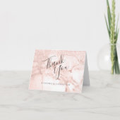 Rose Gold Marble Glitzer Ombre Wedding Vielen Dank Karte (Vorderseite)