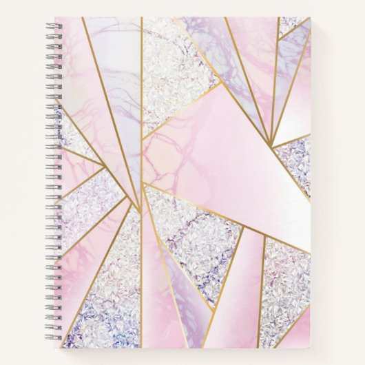 Rose Gold Marble Glitzer wie SpiralNotebook Notizblock (Vorderseite)