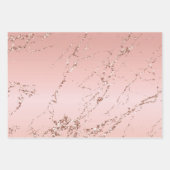 Rose Gold Marble Glitzy Glitzer Wedding Geschenkpapier Set (Vorderseite)