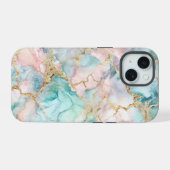 Rose Gold Marble iPhone 15 Hülle (Rückseite (Horizontal))