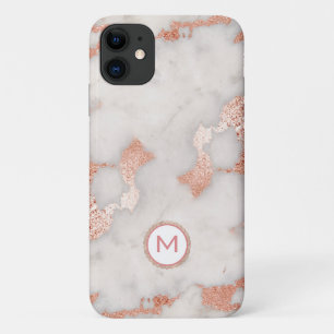 Rose Gold Marble Mit Monogramm Case-Mate iPhone Hülle