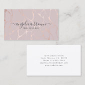 Rose Gold Marble Muster Signature-Skript Visitenkarte (Vorne/Hinten)