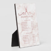 Rose Gold Marble Salon Preis Menü Fotoplatte (Seite)