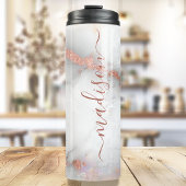 Rose Gold Marble Stilvolle Beschriftung Thermosbecher