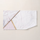 Rose Gold Marble Swirl & Blush Pink Bronze Glam Badhandtuch Set (Handtuch)