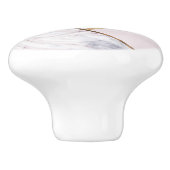 Rose Gold Marble Swirl & Blush Pink Bronze Glam Keramikknauf (Seitenansicht)