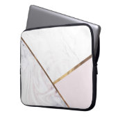 Rose Gold Marble Swirl & Blush Pink Bronze Glam Laptopschutzhülle (Vorderseite Links)