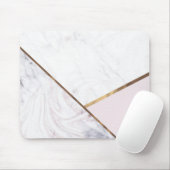 Rose Gold Marble Swirl & Blush Pink Bronze Glam Mousepad (Mit Mouse)