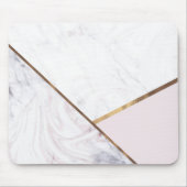 Rose Gold Marble Swirl & Blush Pink Bronze Glam Mousepad (Vorne)