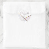 Rose Gold Marble Swirl & Blush Pink Bronze Glam Runder Aufkleber (Tasche)