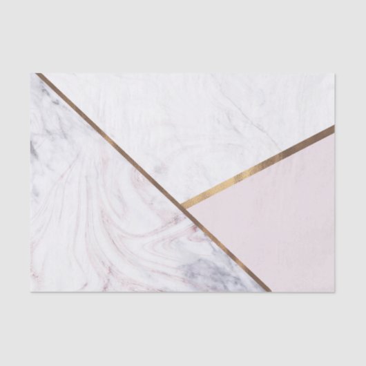 Rose Gold Marble Swirl & Blush Pink Bronze Glam Seidenpapier (Vorderseite)
